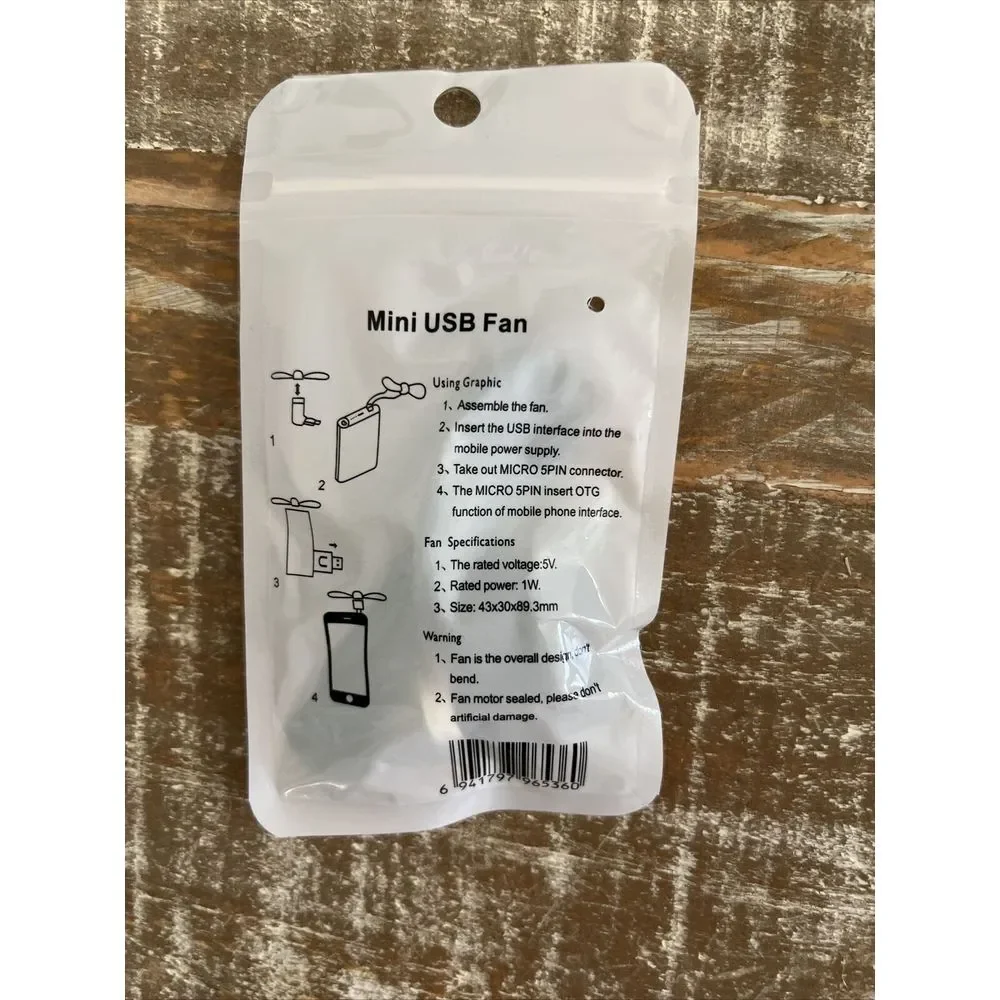 Mobile Fan Attachment for all Smartphones with 5-Pin‎ USB - Black